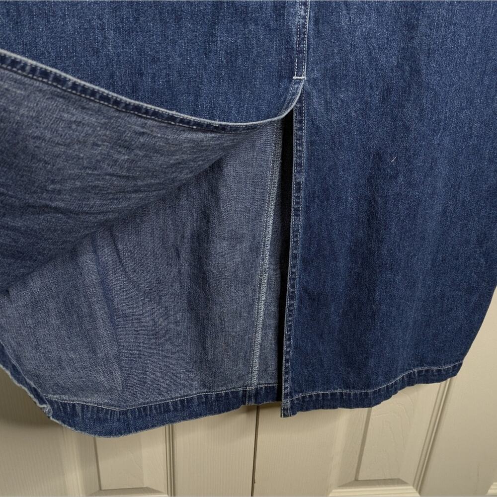 Vintage Denim Midi Jean Skirt 12 Modest Y2K Cottagecore Western Long Prairie - Picture 11 of 13
